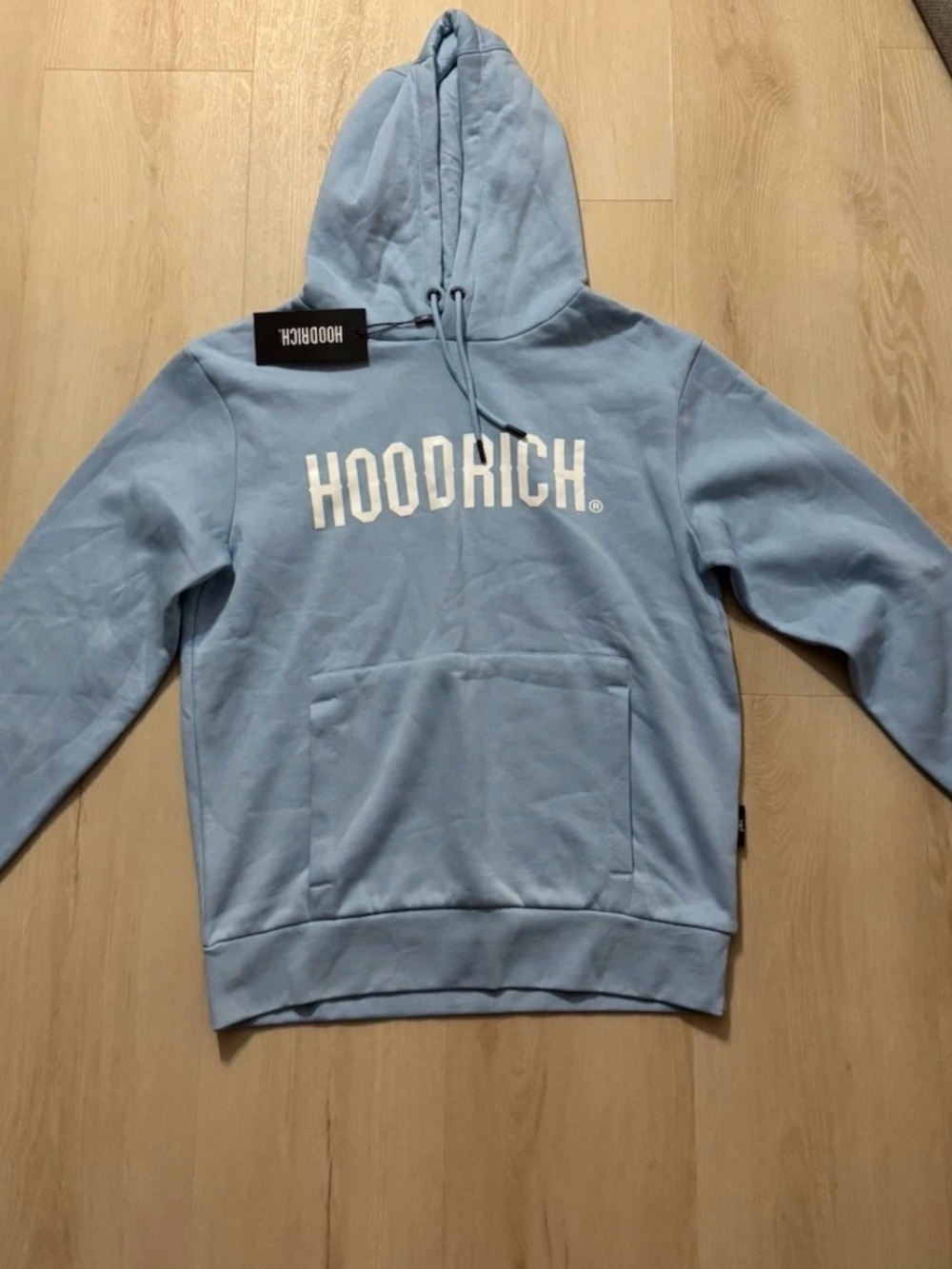 Hoodrich Light Blue Pullover Hoodie with White Logo